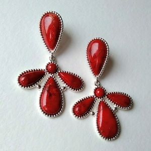 Jay King NEW Red Coral Large Post Earrings